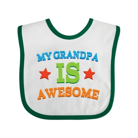 

Inktastic Grandpa is Awesome Gift Baby Boy or Baby Girl Bib