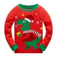 thumbnail image 2 of Toddler Boy Girl 100% Cotton Christmas Pajamas Sets for Boys Dinosaur Sleepwear Size 3T, 2 of 7