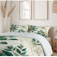 thumbnail image 5 of Ambesonne Eucalyptus Leaves Duvet Cover Set, Autumn Blooms, Queen, Dark Teal Amber Ivory, 5 of 5