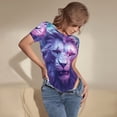thumbnail image 3 of Kdxio Cool Lion Head for Women's Short-Sleeved Onesie Stylish Round Neck Pajamas Bodysuit Jumpsuit Nightwear-Small, 3 of 7