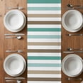 thumbnail image 6 of Teal Brown Table Runner - 72 Inch Long, Kitchen Dining Table Runner Dresser Scarves, Farmhouse Watercolor Modern Geometric Farmhouse Decor for Coffee Tables Wedding Party Banquet, 6 of 8