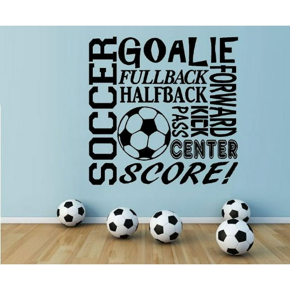 SOCCER SUBWAY ART ~ WALL DECAL ~ 20" X 20" LRG
