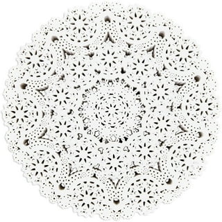 Worlds 50pc White Round Paper Doilies White Greaseproof Lace Paper Doilies  16'' Inch, 16'' White Doilies