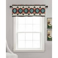thumbnail image 3 of Aztec Vintage Kitchen Valances for Windows Farmhouse Linen Window Valance Curtain for Living Room Window Treatment Boho Geometric Red Modern Abstract Valance Rod Pocket Topper Drape, 42 x 18 Inch, 3 of 6