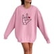 thumbnail image 2 of Gibobby Divertidas Sudaderas Mujer Día de San Valentín Te Gesto Impresión Casual Top Cuello Redondo Manga Larga Sudadera Con Capucha (Rosa, XXL), 2 of 3
