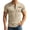 Khaki, variant on Half Zip Short Sleeve Outdoor Casual Performance Tee For Daily Wear Mod Bod Tops 3XL
