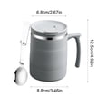 thumbnail image 3 of Taza de café de acero inoxidable con tapa y cuchara, taza de desayuno aislante de 16 oz con asa para bebidas calientes y frías, taza de agua de oficina y en casa en rojo, 3 of 6