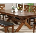 thumbnail image 3 of Attractive Walnut Finish Dining Furniture 8pc Set Table with Buttrerfly Leaf 1 Bench 6 Side Chairs Upholstered Padded Seat, 3 of 6