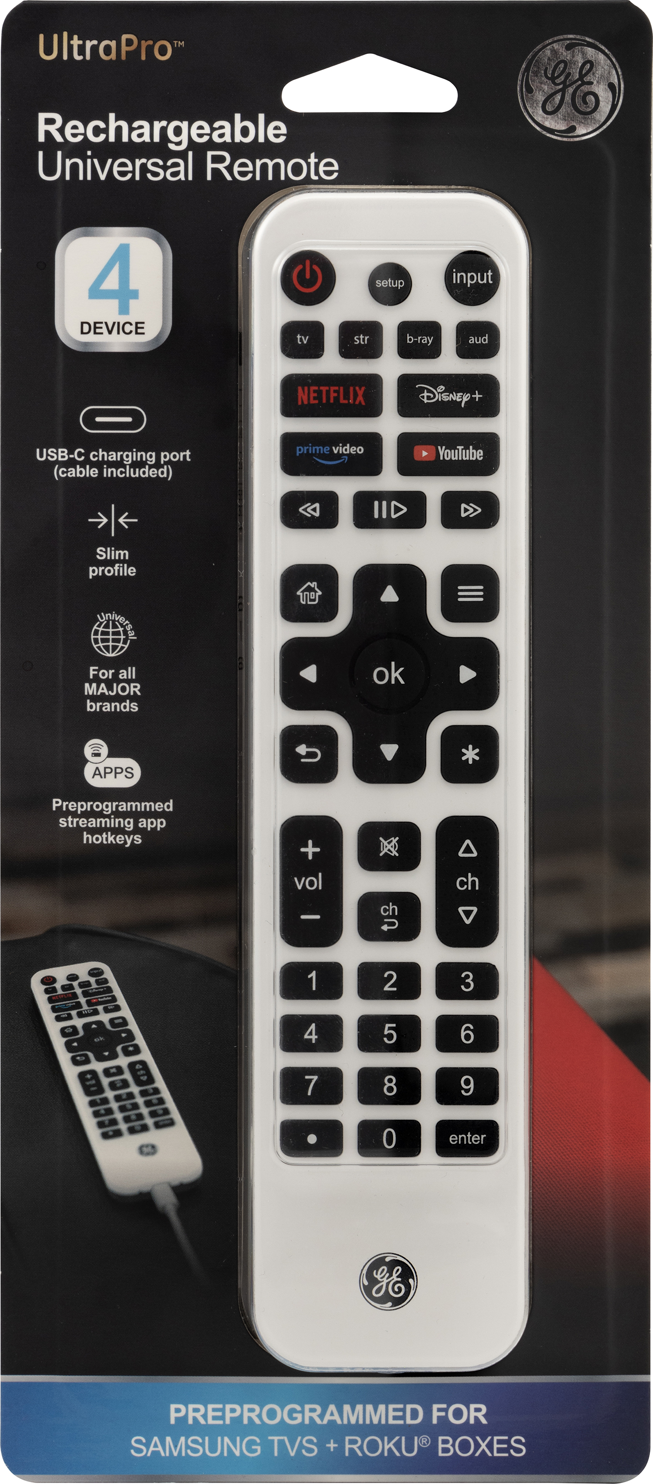 GE Universal Remote Control, 4-Device Rechargeable photo 2
