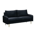 thumbnail image 4 of Hybition Velvet Sofa Modern Couch with Metal Legs for Living Room-Black, 4 of 9