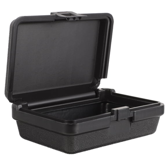 OUNONA Small Hard Case Black Plastic Tool Box Organizer for Car Tool Storage
