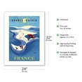thumbnail image 2 of France - Winter Sports (Sports D’Hiver) - Skiing French Alps - Vintage Travel Poster by Bernard Villemot c.1948 - Fine Art Matte Paper Print (Unframed) 24x32in, 2 of 4