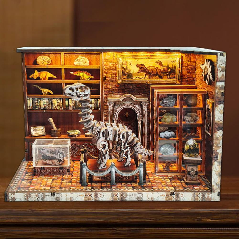 Book Nook Kit - DIY Miniature House Kit for Adults, Dollhouse Booknook Library Tiny House Bookshelf Decor 3D Wooden Puzzle