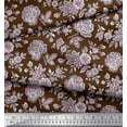 thumbnail image 2 of Soimoi Georgette Viscose Fabric Leaves & Floral Artistic Fabric Prints by Yard 42 Inch Wide, 2 of 3