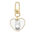thumbnail image 1 of Black Outline Biscuits Ice Gold Heart Keychain Metal Keyring Holder, 1 of 3
