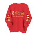 thumbnail image 5 of Aboser Halloween Pumpkin Sweatshirt Women Graphic Long Sleeve Shirts Cozy Crewneck Pullover Sweatshirts Spooky Party Outfits, 5 of 6