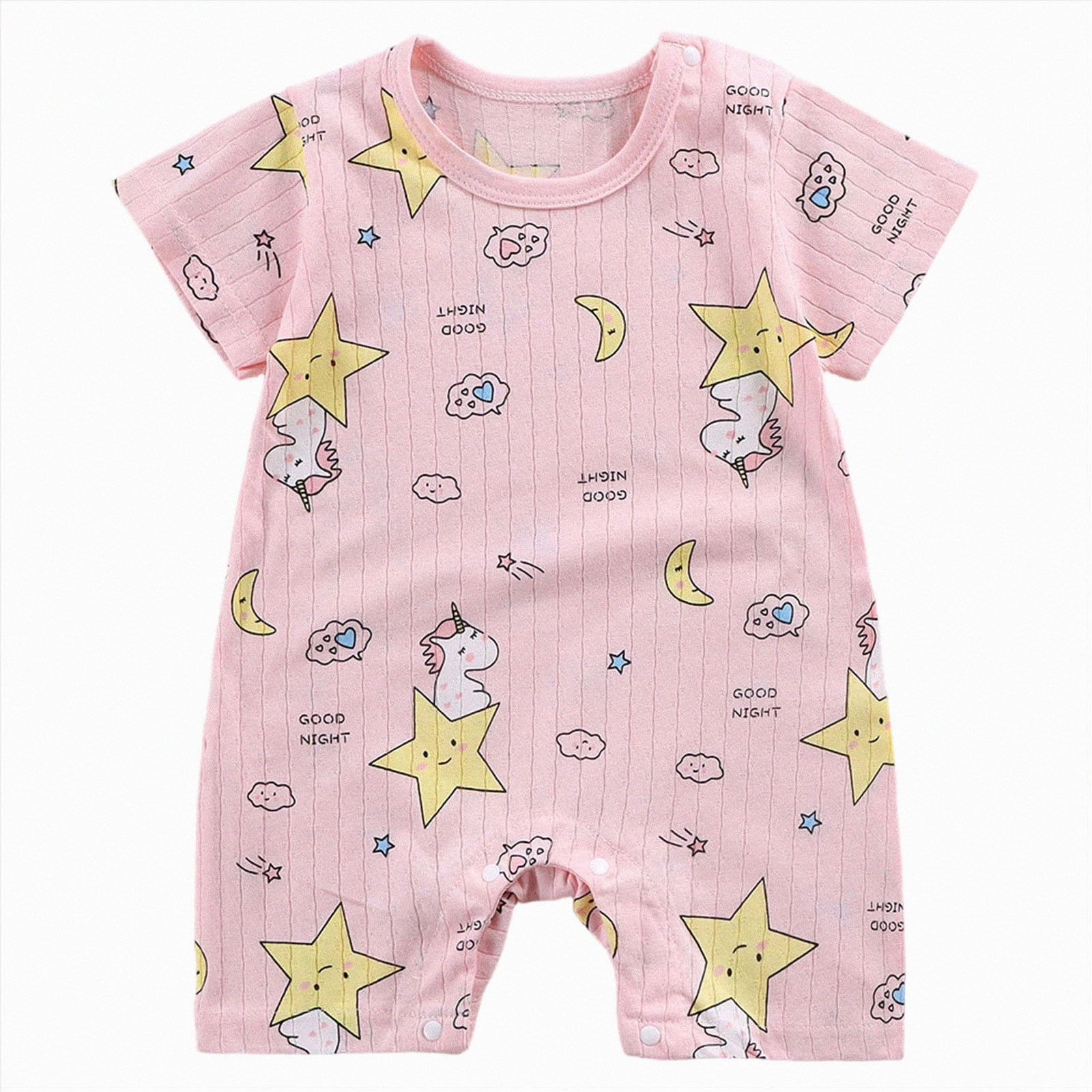 Sopiago Baby Clothes Boy Summer Baby Boy Short Sleeve Jumpsuit Romper One Piece Clothes 0 3 6 9 12 18 24 Months Baby Boys' Clothing Sets Light Pink,12-18 Months