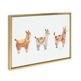 thumbnail image 2 of Kate and Laurel Sylvie Alpacas Horizontal Framed Canvas Wall Art by Cat Coquillette, 18x24 Gold, 2 of 5