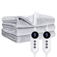 thumbnail image 3 of Vccoem Dual Control Heated Throw Blanket, Queen Size 84"x90", Dual-Sided Flannel & Sherpa, 9 Heat Settings, 2-10 Hour Auto Shut-off, Machine Washable Electric Blanket for Couch & Bed, Light Gray, 3 of 6