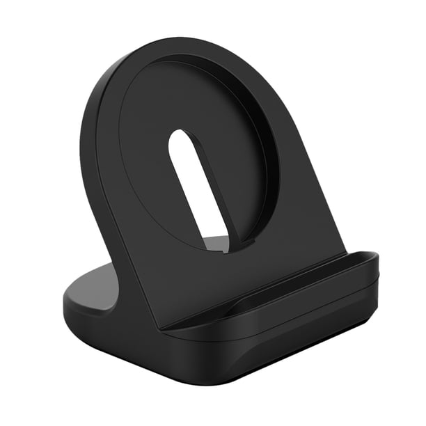 Soporte de sobremesa para cargador de teléfono - Soporte de silicona para cargador inalámbrico MagSafe, Negro/Blanco