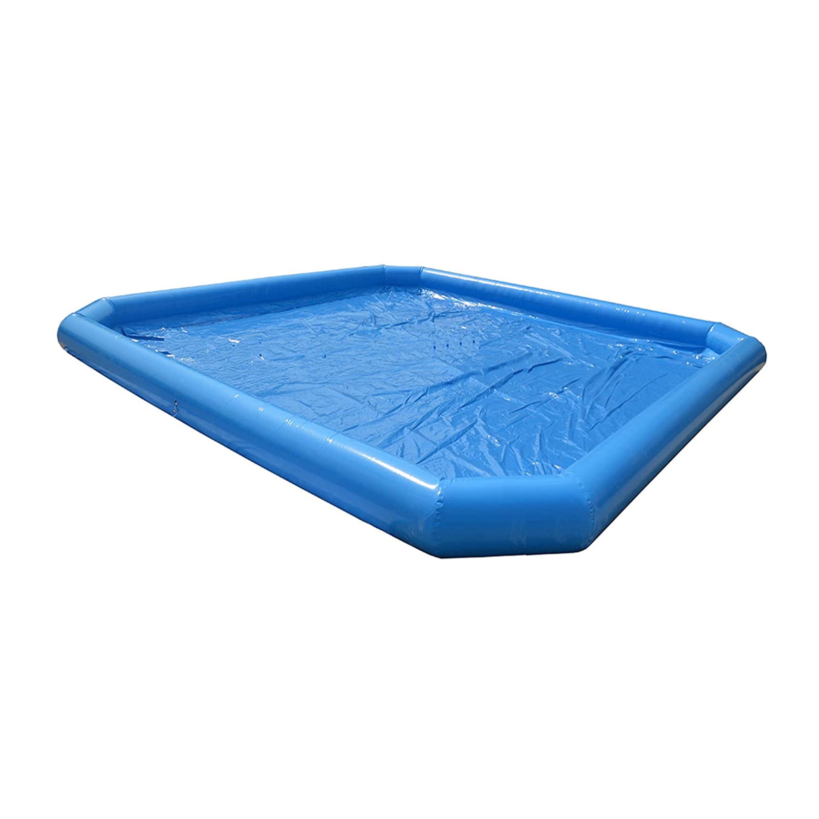 INTBUYING Large Inflatable Swimming Pool PVC Square Pool 23x23x1.8ft with 110V Blower for Summer Fun