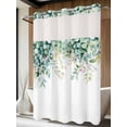 thumbnail image 4 of Eucalyptus No Hook Shower Curtain Waterproof, Bathroom Curtains with Snap in Liners and See Through Top Window, Leaf Branch Nature Fruit Spring Summer Hotel Style Bathtub Curtains Shower 60"Wx72"L, 4 of 8