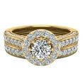 thumbnail image 4 of Diamond Wedding Ring Set Round Diamond Halo Rings 8-Prongs 14K Gold 1.15 CT (G,SI), 4 of 5