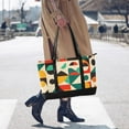 thumbnail image 4 of FORMRS Canvas Laptop Tote Bag for Women with 15.6" Computer Compartments Shoulder Handbag, Beige Geometric, 4 of 7