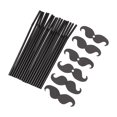 thumbnail image 1 of Pajitas para beber Irfora 10 Uds. De pajitas para beber con barba, pajitas desechables degradables para beber, pajitas negras para cóctel, cumpleaños, fiestas, bares, restaurantes Irfora Pajitas para beber, 1 of 6