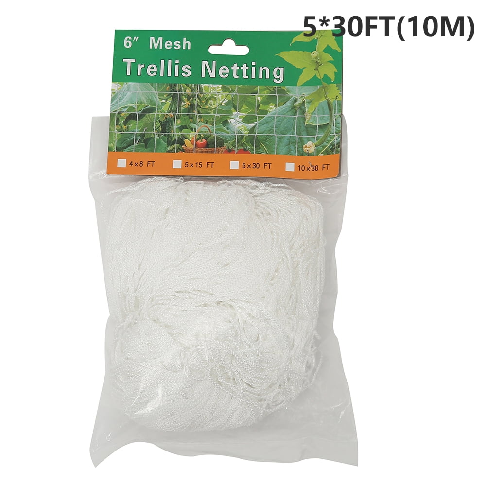 5 x 30ft Heavy-Duty Polyester Plant Trellis Netting 1 Pk Garden Netting DY White 