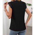 thumbnail image 4 of Women'S Tops Casual Crewneck Cap Sleeve Shirts Crochet Knit Texture Tank Top Blouses, 4 of 9