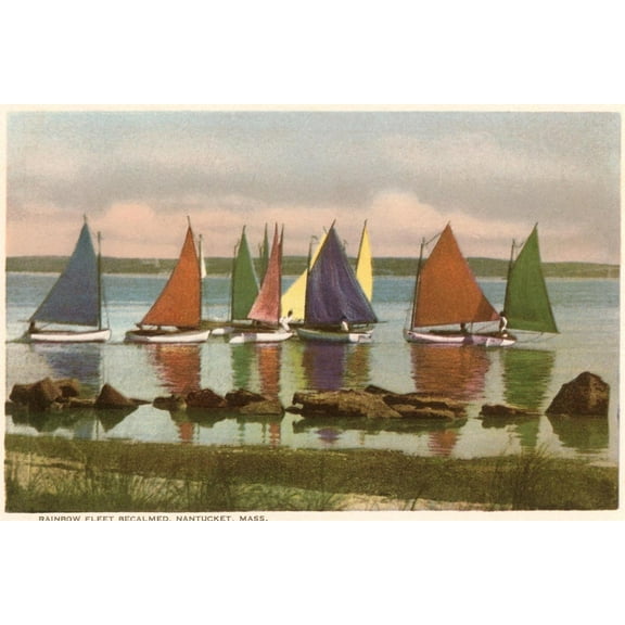 Art.com Rainbow Fleet, Nantucket, Massachusetts Art Print, 24" x 16"