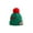 *041-Green, variant on Cutuoiiu Cute Bear Decor Rib Knit Christmas Beanie for Adults, Soft Cotton Winter Hat with Bow Bell Star Patches and Large Fluffy Pom Pom for Holiday Party Daily Wear Santa Gift