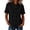 Black, variant on Vintage T Shirts for Women Mandarin Collar Short Sleeve Blouse Button Front Summer Top Casual Loose Fit Solid Color Asian Style Shirt (Army Green,S)