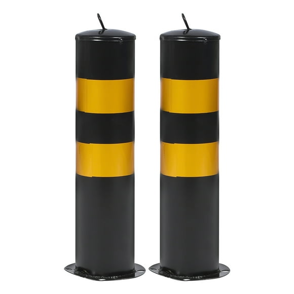 2pcs Parking Barriers Driveway Security Post Barrier Safety Bollards Traffic Warning Column