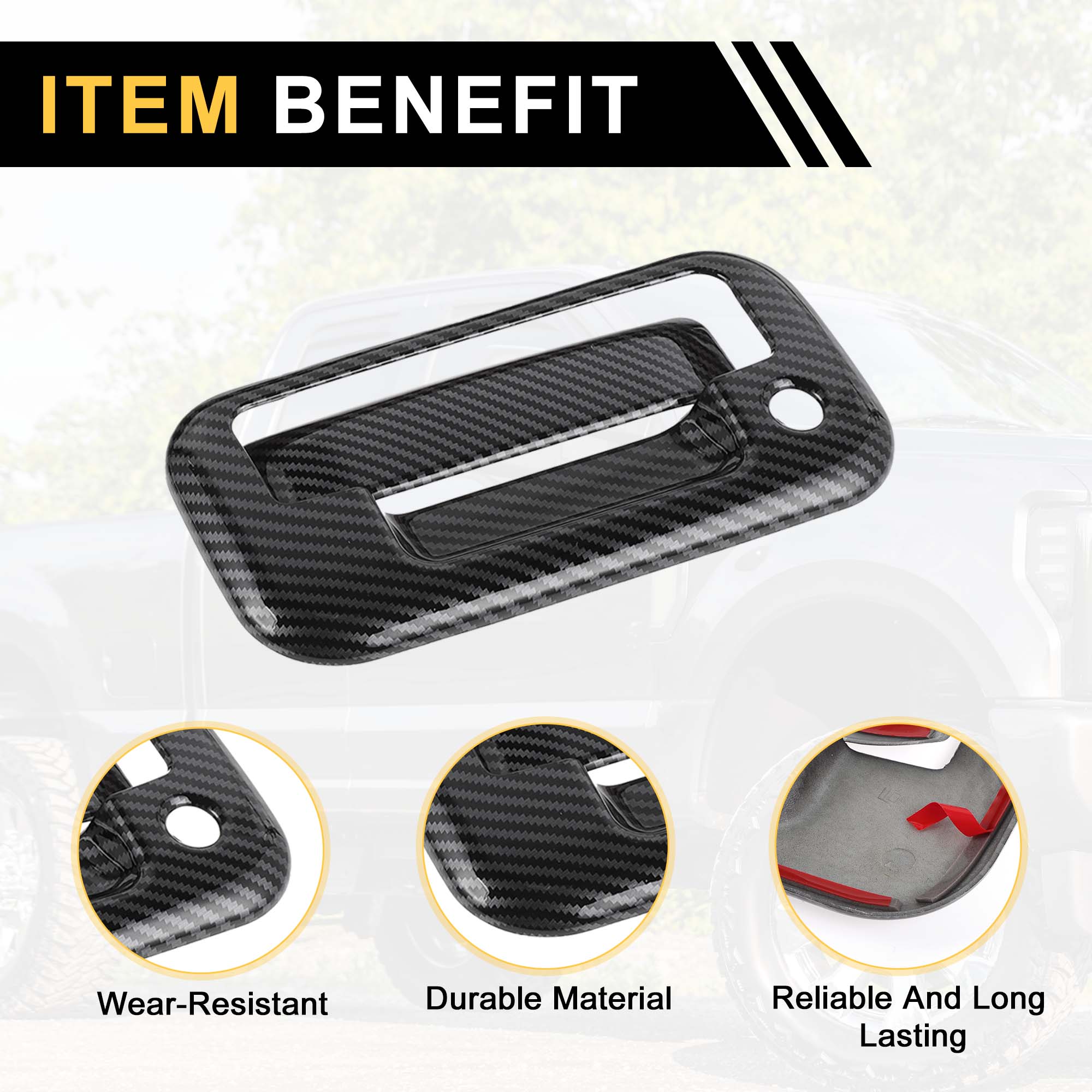 Unique Bargains Door Handle Bowl Cover for Ford F-150 2004-2014 Black ABS