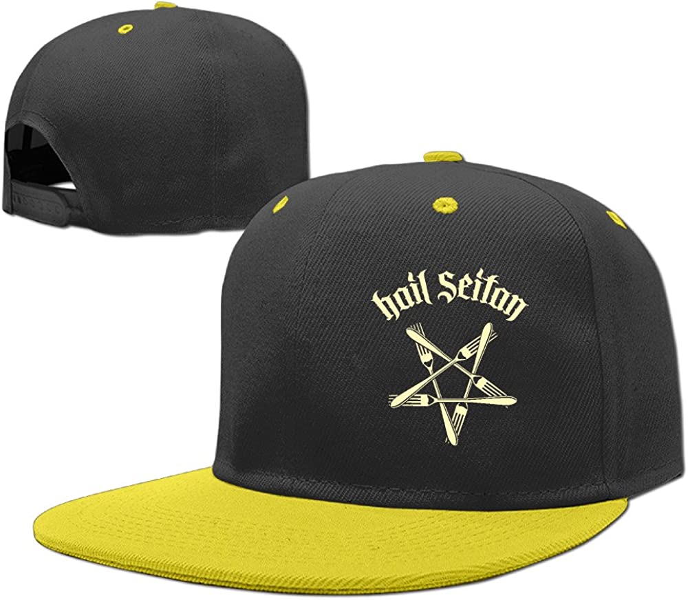 Boys Hail Seitan Go Vegan Flat Peak Caps Snapback HipHop Hats