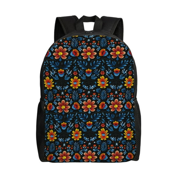 Easygdp Mexican Flower Mochila Versátil y Elegante: Comodidad, Almacenaje y Durabilidad para la Universidad, Trabajo, Viajes y Uso Diario