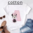 thumbnail image 2 of Camisetas de algodón de manga corta de verano para niños, camiseta rosa con letras de Minnie Mouse, fuente ABCDEFG, divertida y bonita para niño y niña, 2 of 5