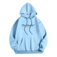 thumbnail image 5 of MHFRRA Sudadera con Capucha y Estampado de Letras para Un Estilo Casual Elegante y Cómodo Sudadera Tipo Jersey para El Día A Día Azul claro, 5 of 5