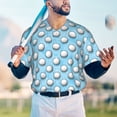 thumbnail image 5 of Rateoe Golf Balls 1 Pattern Men’s Baseball Short Sleeve Polo Shirt, Midweight Men's Shirt Golf Shirt Polo Shirts Quick Dry Short-X-Large, 5 of 7