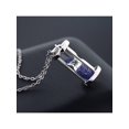 thumbnail image 3 of Gem Stone King Sterling Silver Hourglass Pendant Necklace with 0.75 Ct Sapphire Dust 18" Chain, 3 of 7