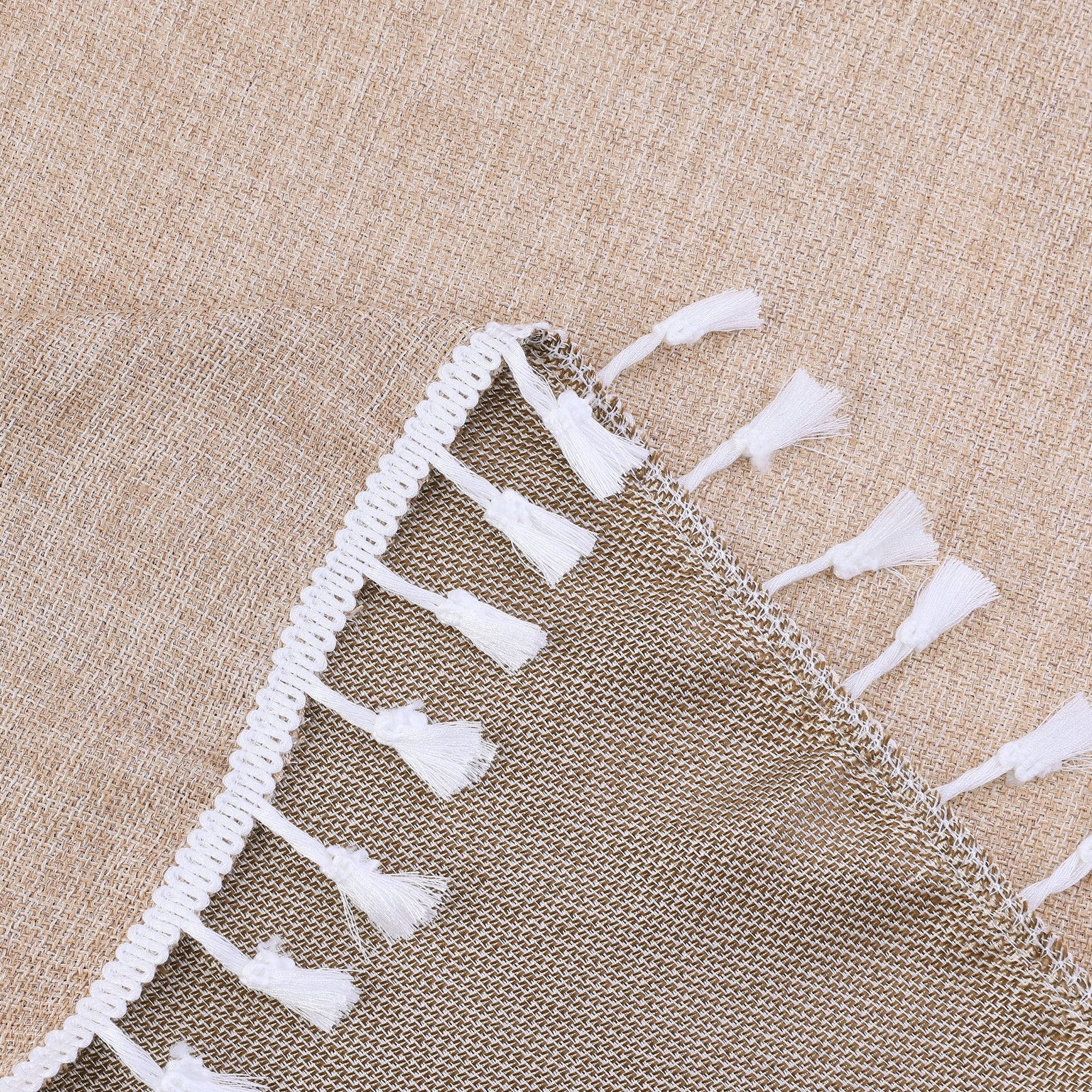 Unique Bargains Rustic Tablecloth Cotton Linen Waterproof Table Cover with Tassels, Checkered Coffee 55"x71"