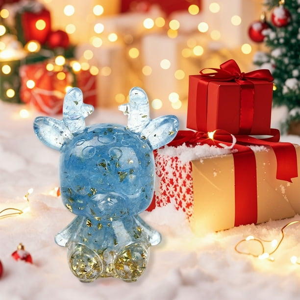 Figuras de ciervo de resina para decoración navideña. Adornos navideños de ciervo para escritorio, ideales para muebles de TV, mesas de centro, entradas de oficinas y estanterías. Decoración para árbo