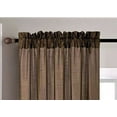 thumbnail image 2 of 2 Pieces semi sheer brown color faux silk see thru curtain textured panels window treatment with rod pocket privacy light filtering drapes for any room home décor, 2 of 2