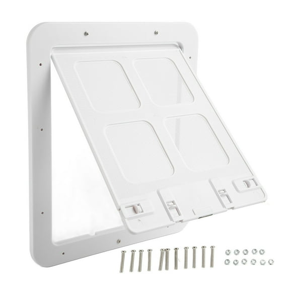 Puerta mosquitera para mascotas, transpirable, silenciosa, antimosquitos, de plástico, sin rebabas, para gatos, color blanco, talla S