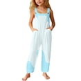 thumbnail image 3 of Tfken Girls Ice Graphic Overalls Sleeveless Summer Comfy Casual Jumpsuit With Pockets Daily Wear Soft Children Trendy Clothes Size 5-6 Years Blue, 3 of 6