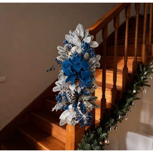 BKER Wreath For Year Round Large Faux Greenery For Front Door Wall And Home Interior