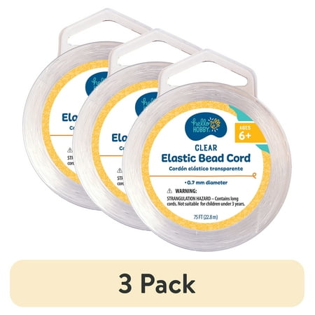 (3 pack) Hello Hobby Stretch Cord 75ft Clear