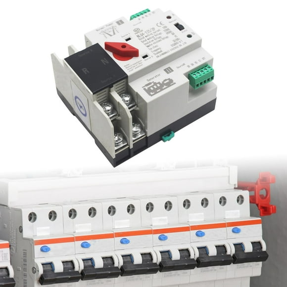 Colaxi Power Automatic Transfer Switch 2P 100A 220V Replace Easy Installation Generator Changeover Switch for Office Commercial